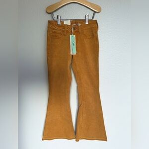 Grace in LA Girls Flare Jeans Size 7 Mustard Stretch Denim NWT